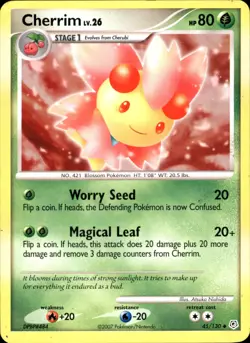 Cherrim 45/130 Uncommon - Pokemon Diamond and Pearl 2007 Damaged - Image 1