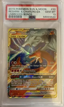 Pokemon TCG: Reshiram & Charizard GX – Unbroken Bonds 20/214 – PSA 10 GEM MINT - Image 1