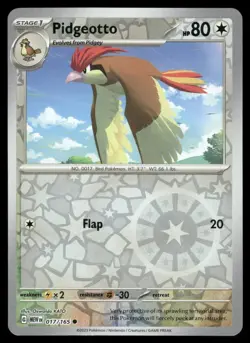 Pokemon Pidgeotto Reverse Holo NM 017/165 Scarlet & Violet 151 Near Mint/Mint UN - Image 1