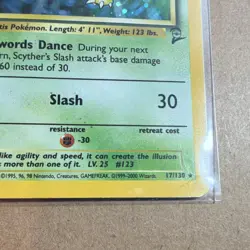 Pokemon Scyther Holo Rare 17/130 base set 2 - Image 5