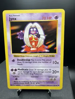 Pokemon TCG WOTC Base Set Shadowless Jynx 31/102 Uncommon LP - Image 1