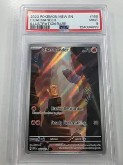2023 POKEMON MEW EN-151 ILLUSTRATION RARE #168 CHARMANDER PSA 9 - Image 1