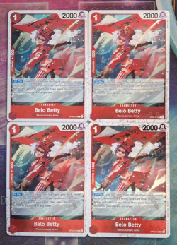 4x Belo Betty OP05-015 Rare Pirate Flag Foil Englisch PLAYSET NM One Piece - Image 1