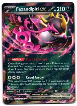 Fezandipiti ex 038/064 - Shrouded Fable Double Rare Pokemon TCG - LP Card - Image 1