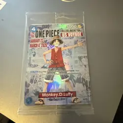 One Piece Monkey D. Luffy College Basketball US Voyage Promo Card Sealed - Image 1