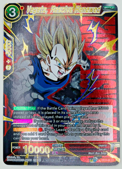 Vegeta Resolve Renewed CHAMPIONSHIP GOLD STAMP Foil Dragon Ball Super Card | LP - Image 1