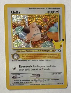 Pokemon TCG Holo Cleffa 20/111 Classic Collection Celebrations Ungraded - Image 1