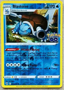 2022 POKEMON GO BLASTOISE REVERSE HOLO 017/078 NM+ QTY - Image 1