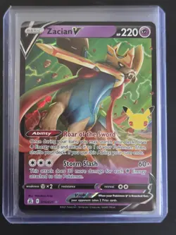 Pokemon TCG Zacian V Celebrations 016/025 Holo Ultra Rare NM - Pack Fresh - Image 1