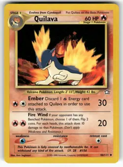 Quilava (46) Neo Genesis Uncommon Pokemon Near Mint or Better - Image 1