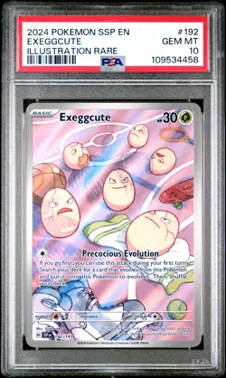 2024 Pokemon Ssp En-Surging Sparks #192 Exeggcute Illustration Rare PSA 10 - Image 1