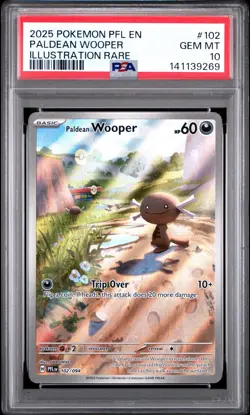 2025 POKEMON PFL EN-PHANTASMAL FLAMES ILLUSTRATION RARE PALDEAN WOOPER PSA 10 - Image 1