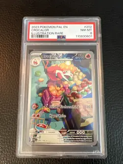 PSA 8 NM-MT Crocalor 202/193 Illustration Rare Full Art - Pokemon PAL SV02 - Image 1