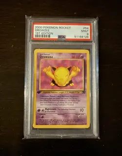 Pokemon 2000 Team Rocket 1st Edition Drowzee 54/82 PSA 9 MINT - Image 1