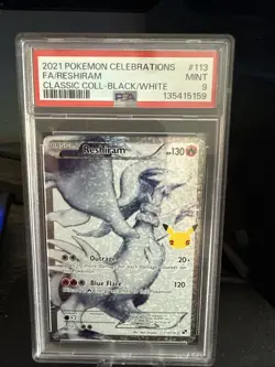 Pokemon Celebrations Reshiram Full Art 113/114 Classic Collection PSA 9 - Image 1