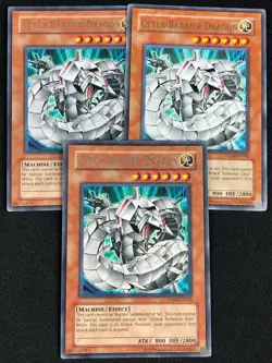 YUGIOH CYBER BARRIER DRAGON DP04-EN002 RARE X3 (NM) - Image 1