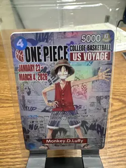 One Piece Monkey D. Luffy US Voyage College Basketball Promo Card - Sealed - New - Image 3