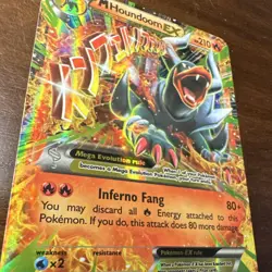 Mega Houndoom EX Holo Rare 22/162, 2015 Breakthrough Pokemon TCG Card - Image 2