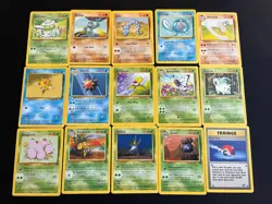Pokemon Base Set Unlimited Lot 24 Cards – Vintage 1999 Commons/Uncommons – MP - Image 1