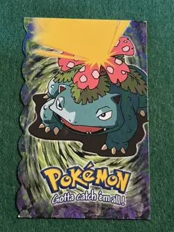 VENUSAUR Evolution POKEMON 03 of 12 Embossed 1999 Die Cut TOPPS Trading Card #03 - Image 1