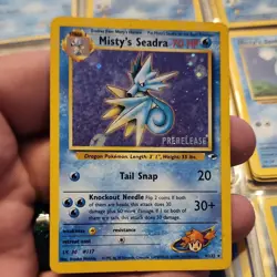 Pokemon Misty's Seadra Stage 1 Dragon Gym Heroes Prerelease 70 HP Holo Rare Card - Image 1