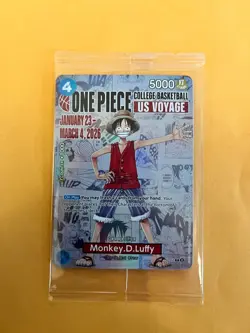 One Piece Monkey.D.Luffy US College Basketball Promo Card *SEALED* - Image 1