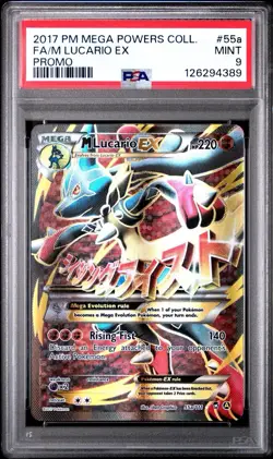 Pokemon M Lucario EX Promo Card 55a/111 Psa 9 Mint - Image 1