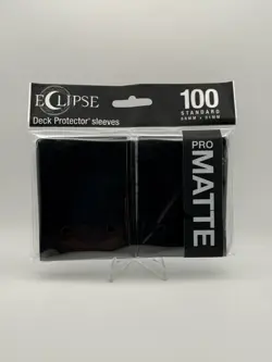 (100-Pack) Ultra Pro Eclipse PRO MATTE JET BLACK Deck Protector Card Sleeves 74427156138 - Image 1