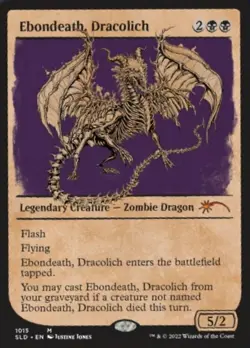 1x Ebondeath, Dracolich - Foil - Showcase Light Play MTG Magic - Kid Icarus - - Image 1