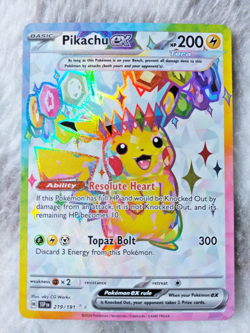 Pokemon TCG Surging Sparks Pikachu EX 219/191 NM Condition Secret Rare - Image 1