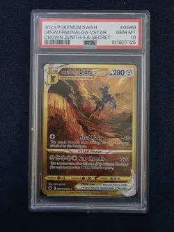 Pokemon Origin Forme Dialga VSTAR GG68/GG70 Crown Zenith Secret Rare PSA 10 Holo - Image 1