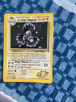 Pokemon TCG Lt. Surge's Magneton Gym Heroes 8/132 Holo Unlimited Holo Rare - Image 1
