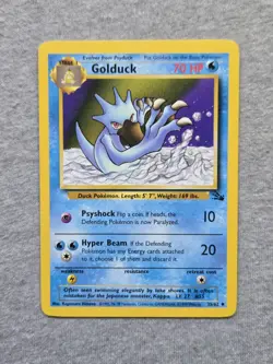 Pokemon TCG Golduck Fossil 35/62 Regular Unlimited Uncommon Vintage 1999 - Image 1