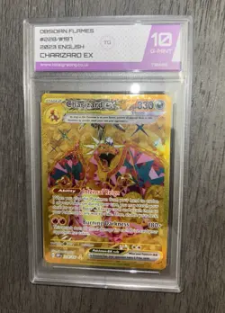 Pokemon TCG S&V Obsidian Flames Charizard EX Full Art Hyper Rare Holo Graded 10 - Image 3