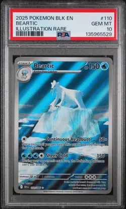 Pokemon TCG Beartic Sv: Black Bolt Illustration Rare 110/086 Holo PSA 10 2025 - Image 1