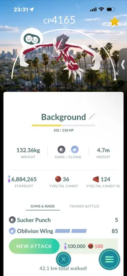 Pokemon Go Shiny Legendary Yveltal ( Background Go Fest 2026 ) ( Max CP ) - Image 1