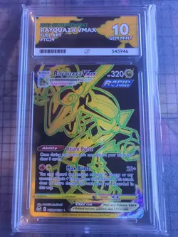 Pokemon TCG Rayquaza VMAX Silver Tempest TG29/TG30 ACE 10 - Image 1