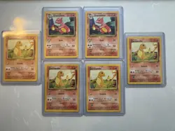Pokemon Base Set Unlimited Lot: 4x Charmander and 2x Charmeleon All are LP or MP - Image 1
