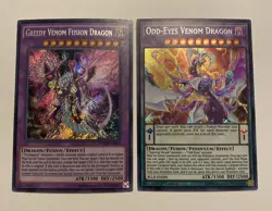 Yugioh - Greedy Venom Fusion Dragon FUEN-EN010 + Odd-Eyes BLLR-EN006 SET - Image 1