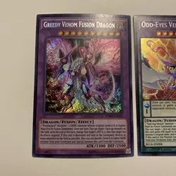 Yugioh - Greedy Venom Fusion Dragon FUEN-EN010 + Odd-Eyes BLLR-EN006 SET - Image 2