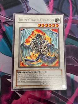 YUGIOH - IRON CHAIN DRAGON - RARE - CSOC - UNLIMITED - MP - Image 1