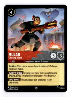 Mulan - Charging Ahead 141/204 Reign of Jafar Super Rare Disney Lorcana LP - Image 1