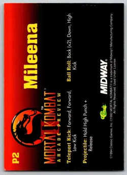 1994 Classic Mortal Kombat Ii Arcade Preview Mileena P2 Mortal Combat Card - Image 2