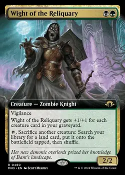 MTG Wight of the Reliquary - Foil - Extended Art, NM-Mint, English Modern Horizo - Image 1