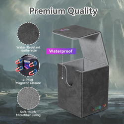 150+ Premium Deck Box for MTG, PTCG, Large Capacity with 2 Dividers, Fits 150+ S - Image 5