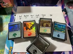 325 Magic The Gathering FOIL Basic Lands. LP-NM Lot - Image 1