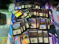 325 Magic The Gathering FOIL Basic Lands. LP-NM Lot - Image 4