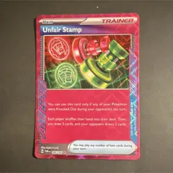 Pokemon Unfair Stamp 165/167 Sv06 Twilight Masquerade Ace SPEC Trainer Holo EN - Image 1