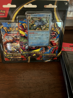 Pokemon TCG Mega Evolution 3 Pack Blister - Golduck In Hand Factory Sealed - Image 1
