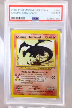 2002 Pokemon Shining Charizard Holo, Neo Destiny #107/105, PSA 6 EX-MT - Image 1